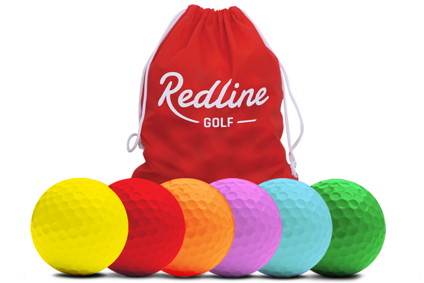 60P bag met gekleurde golfballen