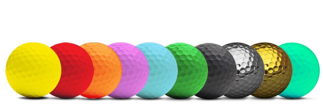 gekleurde golfballen